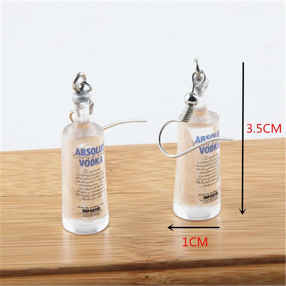 drop earrings Ручные крутые серьги-капли в виде бутылки водки для женщин и девушек, интересные бутылки с напитками ABSOLUT, модные серьги с подвесками, ювелирные изделия A455 - Окраска металла: drop earrings