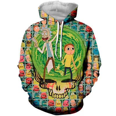 YX GIRL 3D принт LSD Mad Рик и Морти мужские толстовки, свитшоты со шляпой с карманом для мужчин осень весна спортивный костюм пуловер - Цвет: color as picture