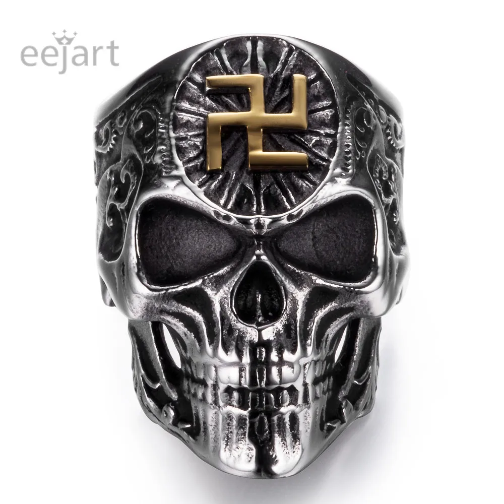 Мужское кольцо в стиле панк из нержавеющей стали|skull ring|personalized ringring punk |
