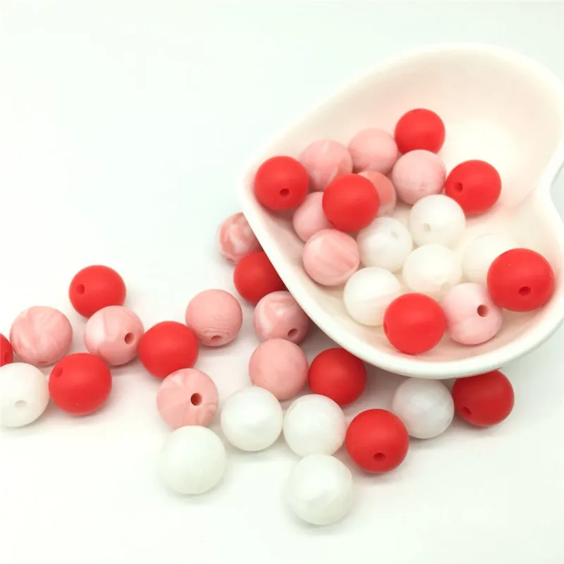 40 PCS12MM красный металлик микс бусины детская пустышка на цепочке с прищепкой Цепи