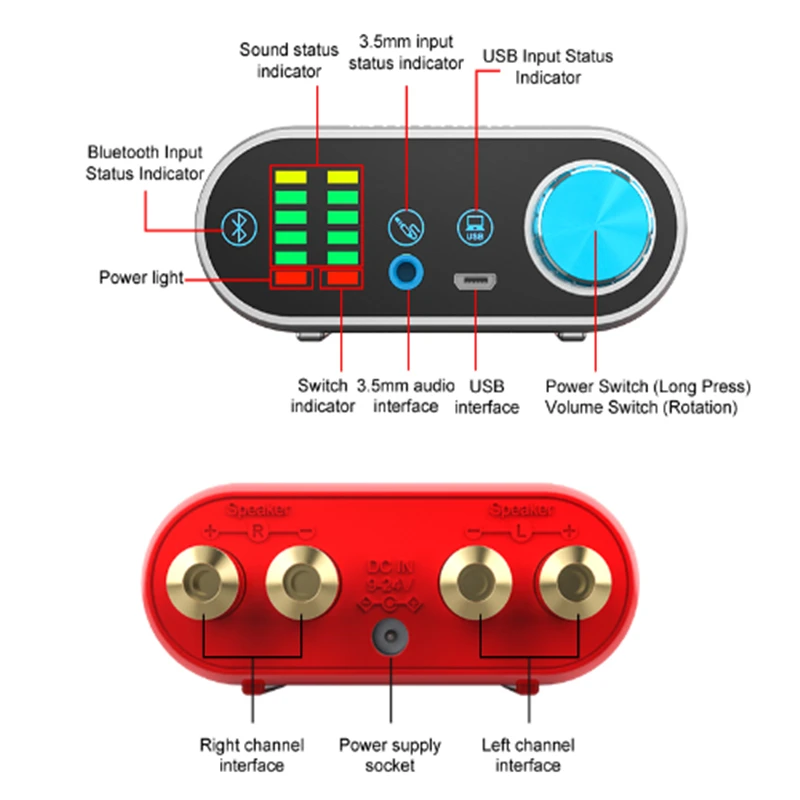 

Katherin 50W*2 Bluetooth 5.0 Digital Amplifier Class D Amplifier Bluetooth Amplifier