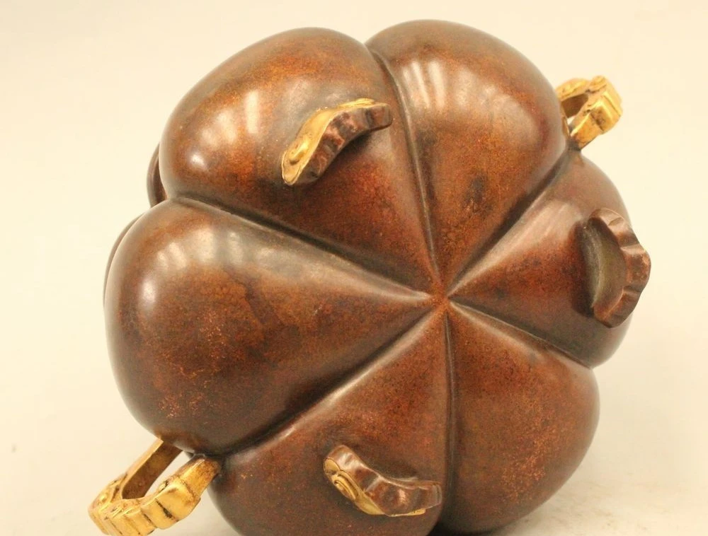 4 &quotКлеймо Китай Династии Фиолетовая Бронзовый 24 К Золото Курильница Кадило