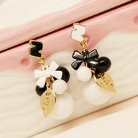 ajojewel letter n designer big colorful beaded tassel earrings women enamel bow jewelry accessories