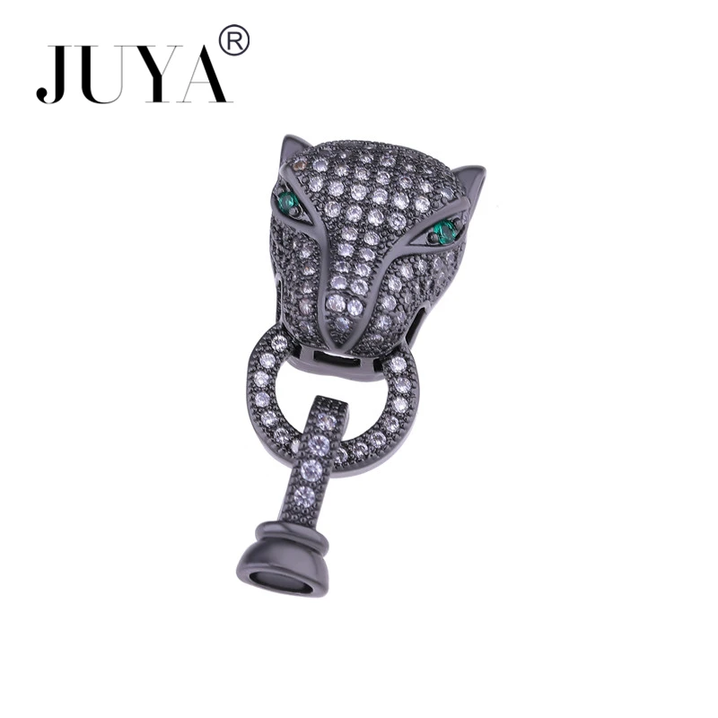 black Хит, голова животного, Bijoux, циркон, пантера, плавающие амулеты для браслетов и ожерелья, большие микро медные застежки, ювелирные изделия Berloque - Окраска металла: black