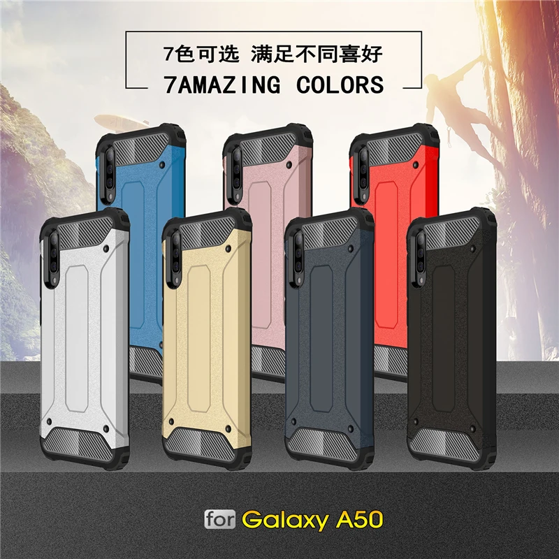 Для Samsung Galaxy A50 чехол A505F/DS силиконовая Броня Жесткий ПК задняя крышка для |