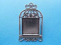 20pcs antique silver toneantique bronze birdcage base setting tray bezel pendant charmfindingfit 20mm square cabochoncameo
