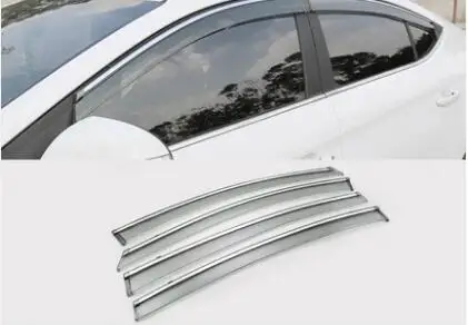 Для hyundai Elantra Пластик оконный козырек Vent Оттенки Защита от солнца Дождь Отражатель гвардии для Elantra авто аксессуары 4 шт./компл - Цвет: Армейский зеленый
