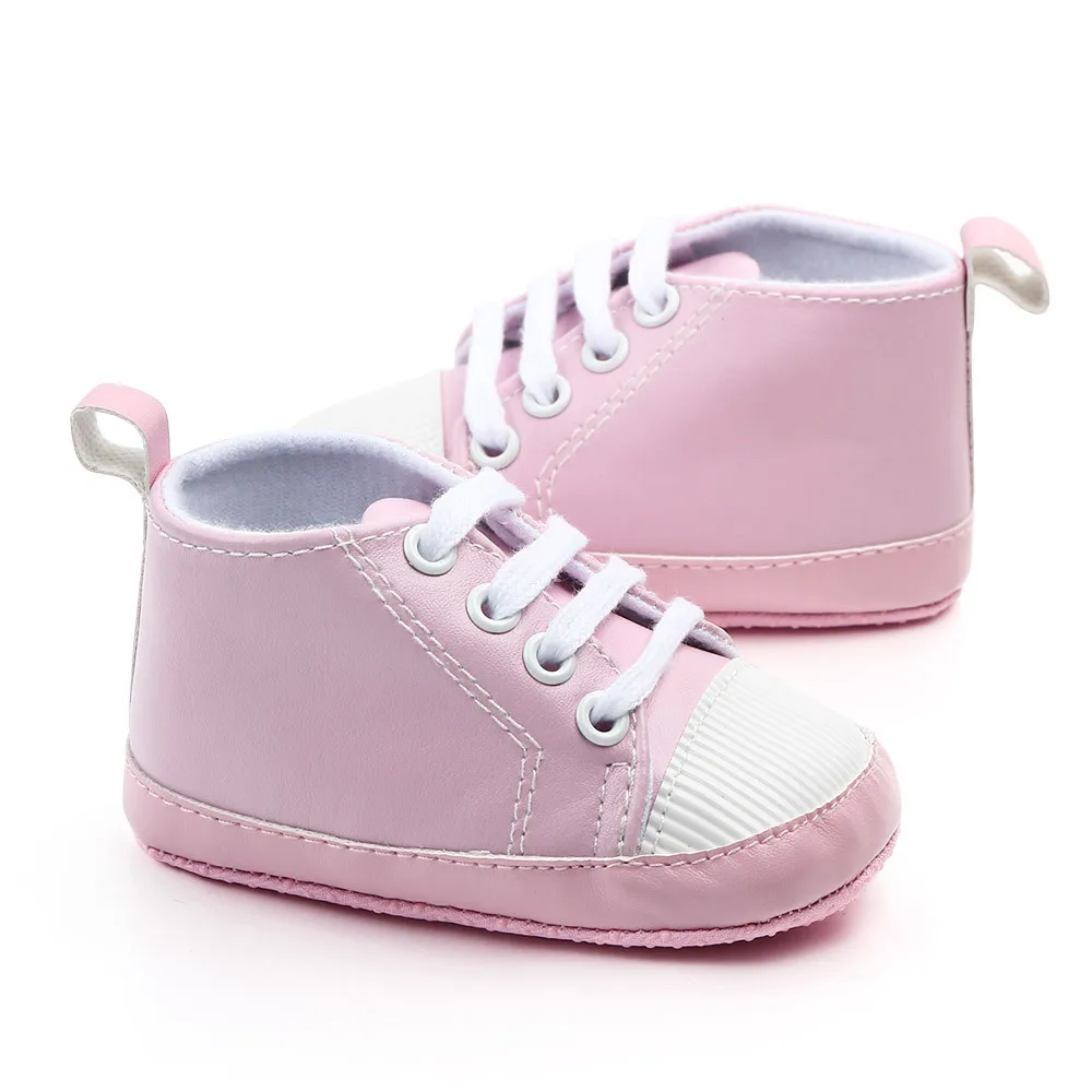 New PU Classic Sports Sneakers Newborn Baby Boys Girls First Walkers Shoes Infant Toddler Soft Sole Anti-slip Baby Shoes