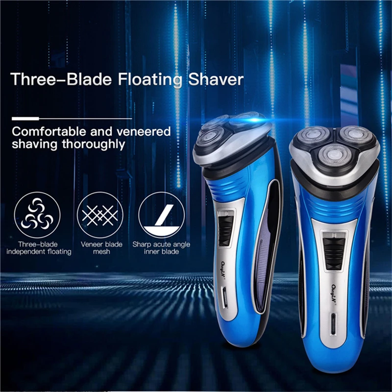 

Wireless 3D Electric Razor Independent Shaver Male Triple Blade Mustache Trimmer Shaving Clipper with Washable Floating Heads