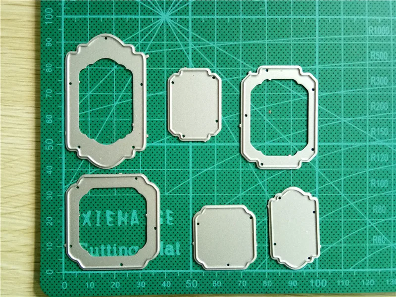 Bi fujian 6 шт./компл. рамка для бирки новые металлические резные штампы DIY скрапбук