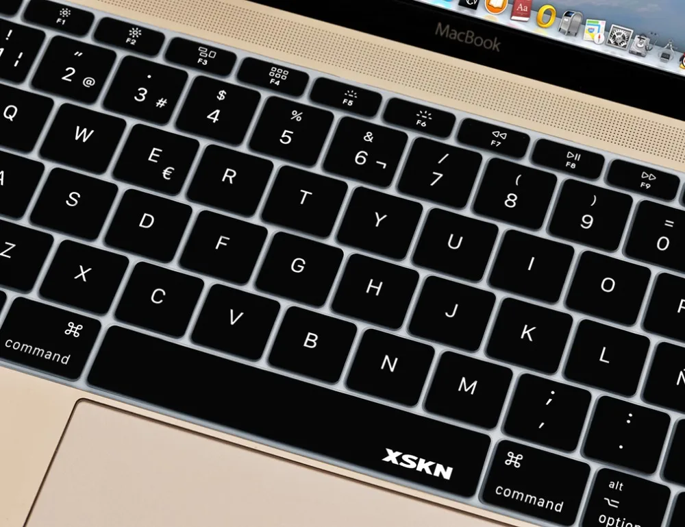 Чехол для клавиатуры XSKN с испанскими буквами защитная пленка черного цвета MacBook 12