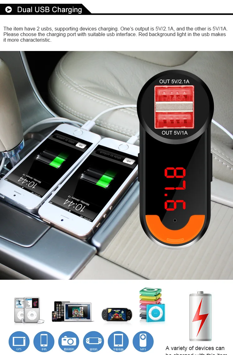 YUANMINGSHI Bluetooth гарнитура FM передатчик USB зарядное устройство для телефона + мини 2