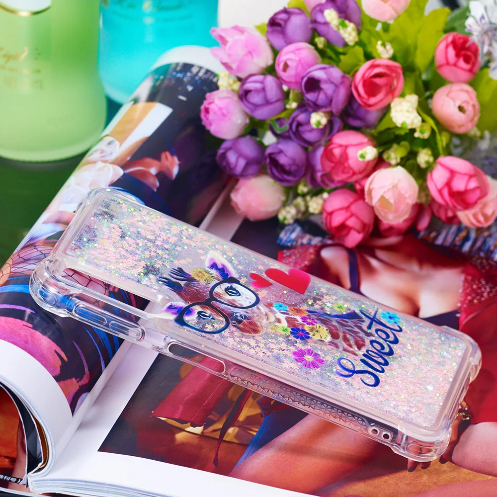 Glitter Bling Patterned Shockproof Liquid Case On For Samsung A7 J4 J6 A6 2018 J3 J5 J7 2017 A8 Plus Clear Soft Phone Cover Capa |