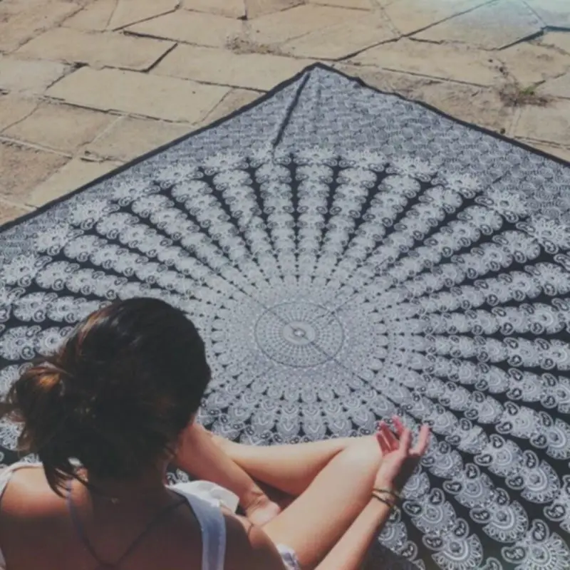 Летняя большая шаль 2016 шифоновое квадратное пляжное полотенце в богемном стиле