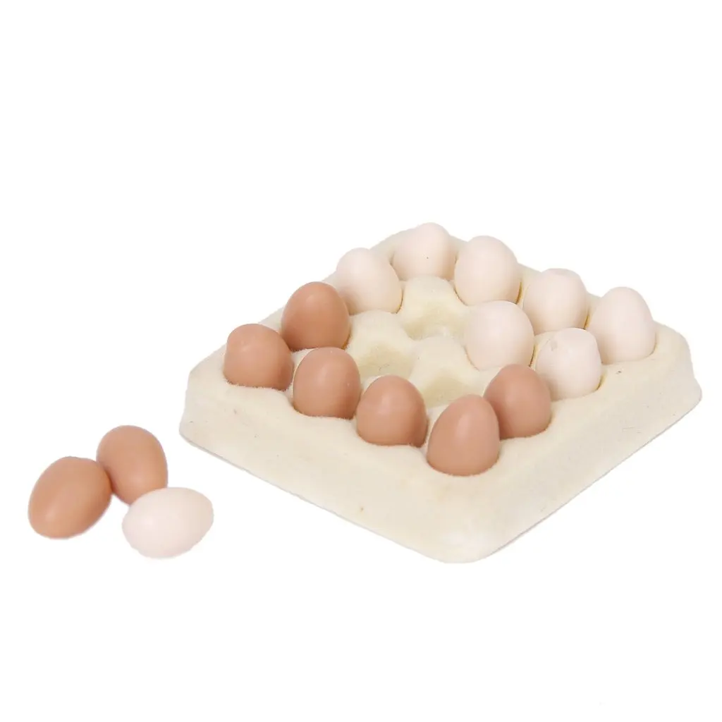 MACH 1/12 dollhouse miniature egg carton with 16 pcs eggs dollhouses | Игрушки и хобби