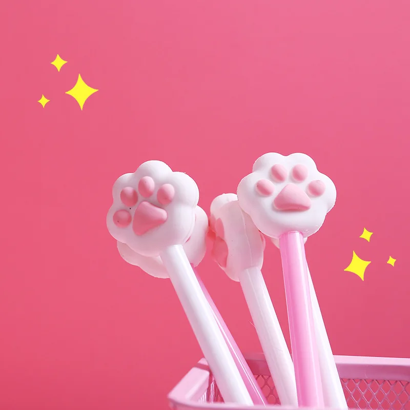 1 шт. гелевые ручки Kawaii cat footprint для письма милые черные чернила ручка подписи