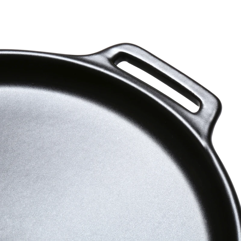 Round Ceramic Pizza Pan With Handle For Baking Mold Microwave Oven Steak Pans Kitchen Bakeware Cookware Bake Dishes | Дом и сад