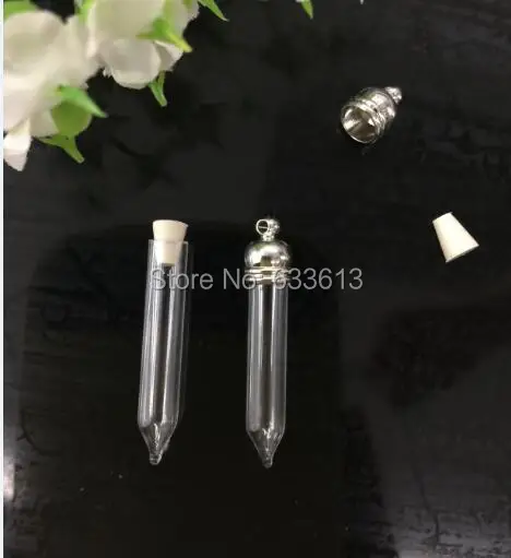 

Free ship! 100pcs/lot bullet glass vial pendant , glass pendant , glass bottle, perfume oil wish pendant vials glass pendants