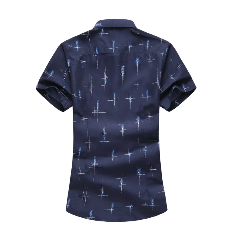 Рубашка мужская с принтом и коротким рукавом Повседневная модная брендовая