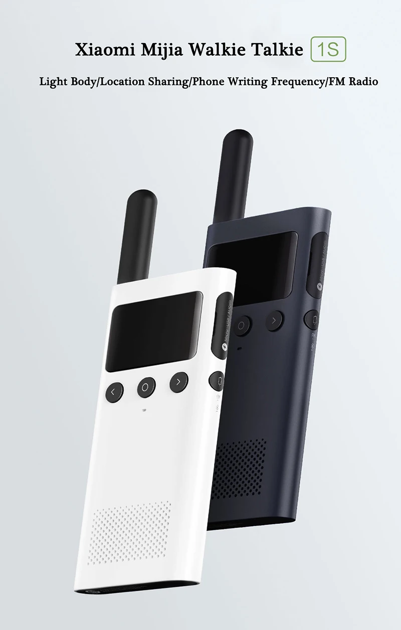 Xiaomi Mijia Smart Walkie Talkie 1S smart Talkie с fm-радио динамиком в режиме ожидания смартфон приложение расположение поделиться