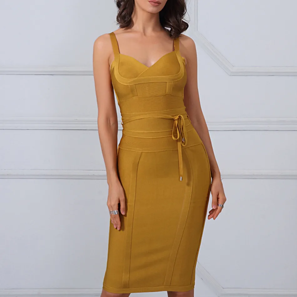 Dressbird Для женщин летние Бандажное облегающее для вечеринки платье Vestidos сексуальная V образным вырезом Спагетти ремень цвета — красный, синий, Черный знаменитости Клубное платье
