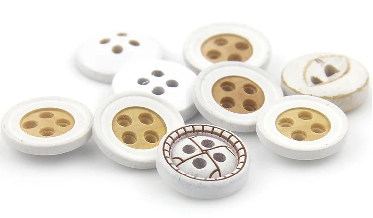 Пуговицы для рубашек 10 шт./лот белая деревянная Пряжка четыре рубашки весна-лето