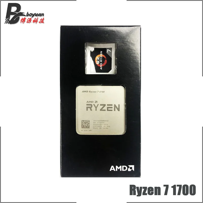 Процессор AMD Ryzen 7 1700 R7 1700 3,0 GHz Восьмиядерный шестнадцп L3 = 16M 65W YD1700BBM88AE Socket AM4 и с вентилятором