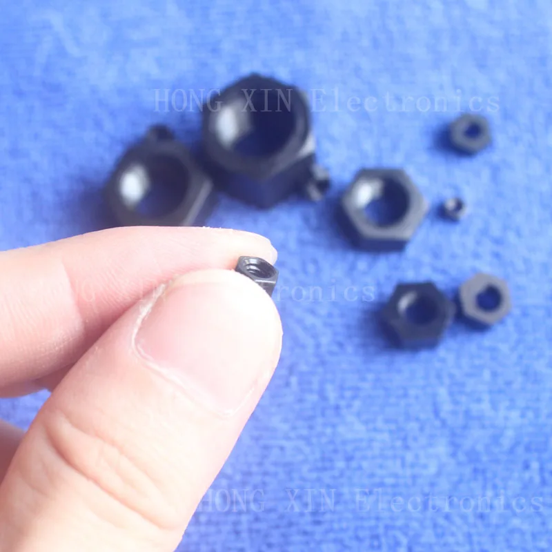 M4 черные нейлоновые шестигранные гайки 4 мм пластиковые соответствуют