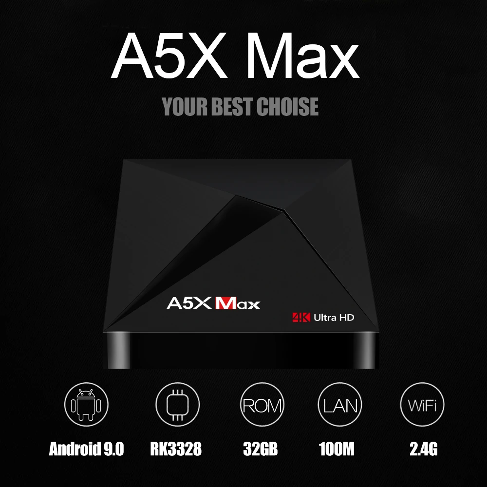 VONTAR A5X Max 4 Гб оперативной памяти 32 встроенной Andriod 9 0 ТВ box Smart коробка RK3328 Wi-Fi UHD K BT4.0