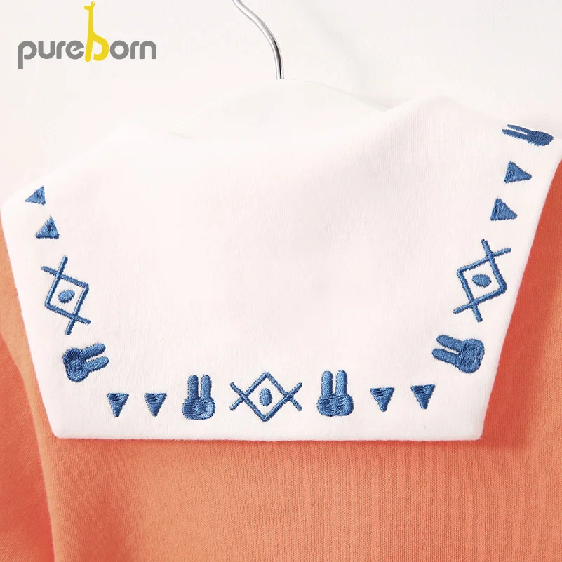 Pureborn/Детский комбинезон с длинными рукавами для малышей Одежда мальчиков и