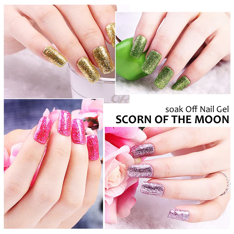 Лак для ногтей Zation блестки звездный блеск платина впитывает УФ Гель лак