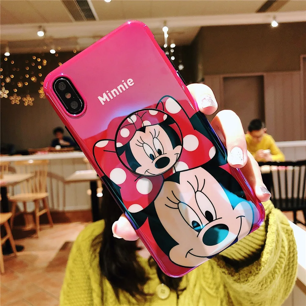 Для iPhone 11 Pro MAX забавные мультяшные милые очаровательные девчачьи мышь утка кронштейн Blue Ray IMD чехол для iPhone XR XS MAX X 6 6S 7 8 Plus