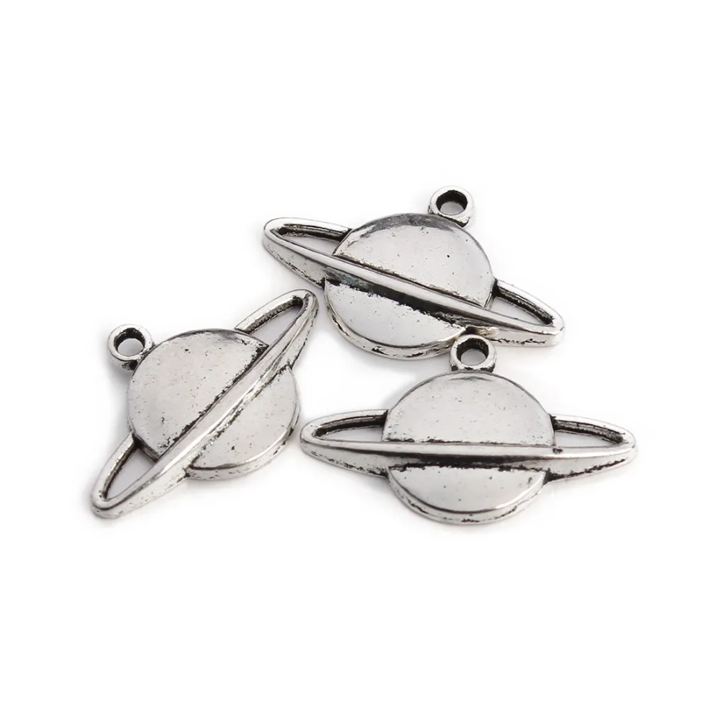 50 шт./лот винтажные Подвески в виде Луны серебряного цвета античном стиле для