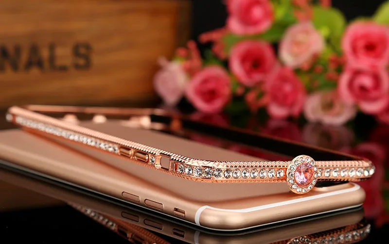 Alabasta Luxury Diamond Bumper For iPhone 6 6s 7 8 plus 8P Case Metal Rhinestone Bling Glitter Frame Back Cover Coque Capa |