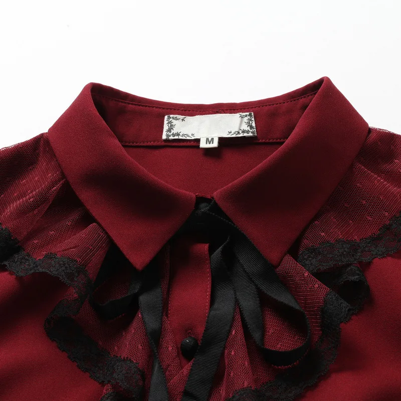 

Autumn Fashion Ladies Shirt Big Size Turn down collar butterfly sleeves office tops plus size Lace ruffled elegant shirt L-5XL