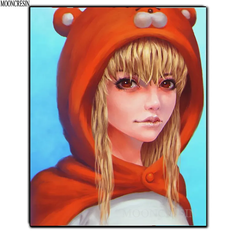 Diy Diamond Painting Cross Stitch Girl Wearing Red Hood Needlework Embroidery Full Round Mosaic Decoration Resin Sticker | Дом и сад