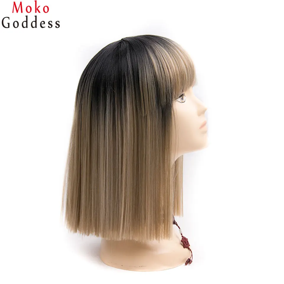 Mokogoddess короткие волосы парики для женщин Омбре парик блонд синтетические