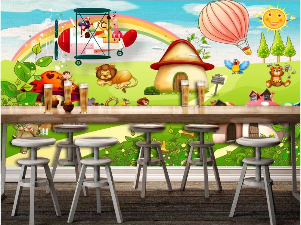 

custom mural photo 3d wallpaper Cartoon animal park playground children's room painting 3d wall murals wallpaper for wall 3 d