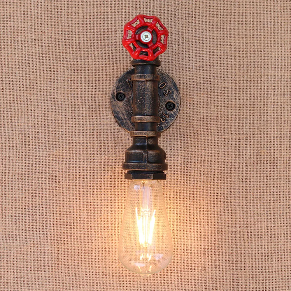 Чердак Ретро Железный водопровод винтажный настенный светильник с
