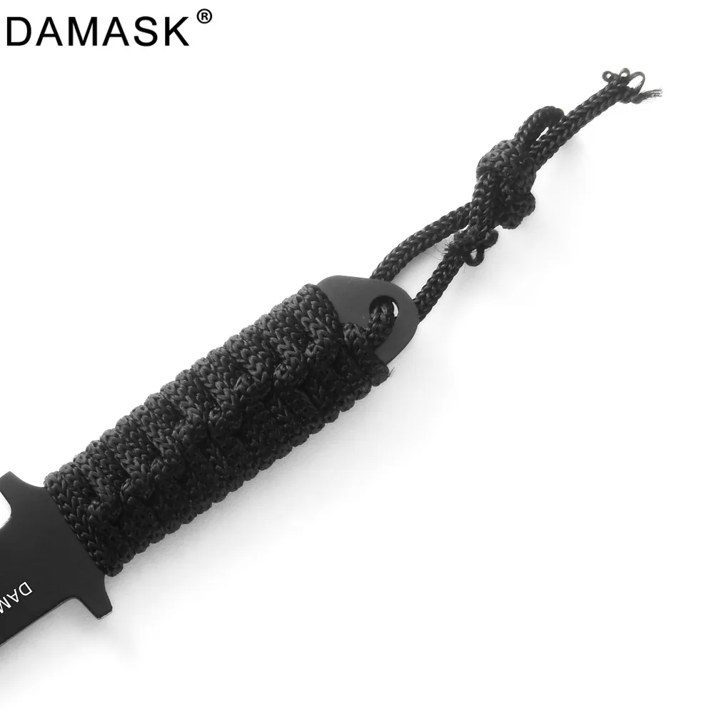 Damask черный открытый прямой нож для выживания военный фиксированный лезвие из