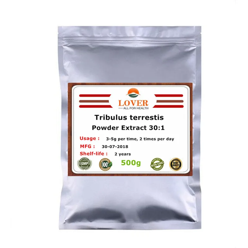 100-1000 г чистый Tribulus пудра Tribulus terrestris экстракт 30: 1, Tribulus(95% сапонины) порошок для воздействия на артериальное давление, на звук - Цвет: 500g