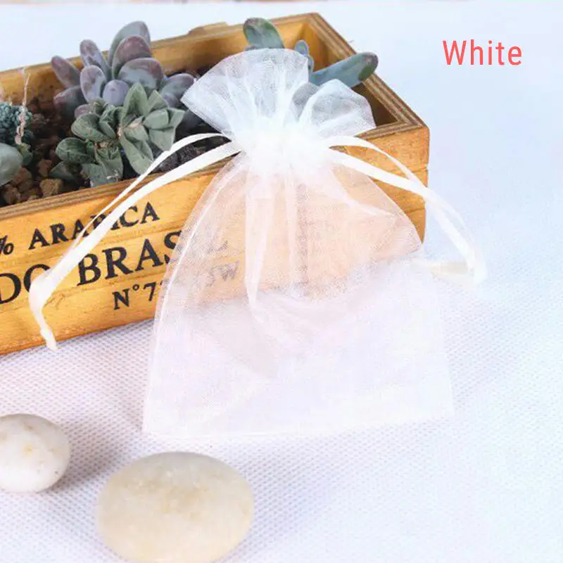 white Kejialai 7x9 10x12 10x15 13x18 см 50 шт. 17 цветов сумка для ювелирных изделий свадебный подарок мешочек из органзы для ювелирных изделий упаковка для ювелирных изделий - Цвет: white