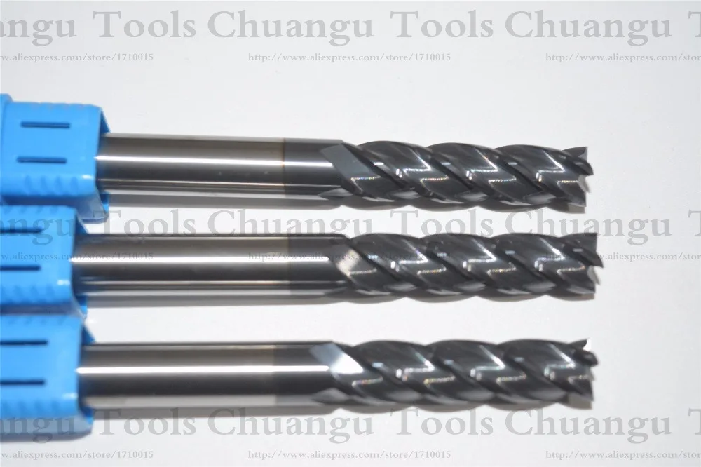 10 мм * 100 3 шт. CNCTungsten твердая искусственная кожа покрытие TiALN 4 канавки стальные