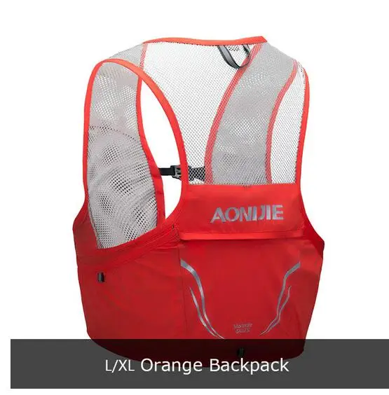 Orange-LXL AONIJIE легкий дышащий 2.5L рюкзак для бега жилет сумка Велоспорт марафон Портативный Сверхлегкий походный 500 мл мягкая фляга - Цвет: Orange-LXL
