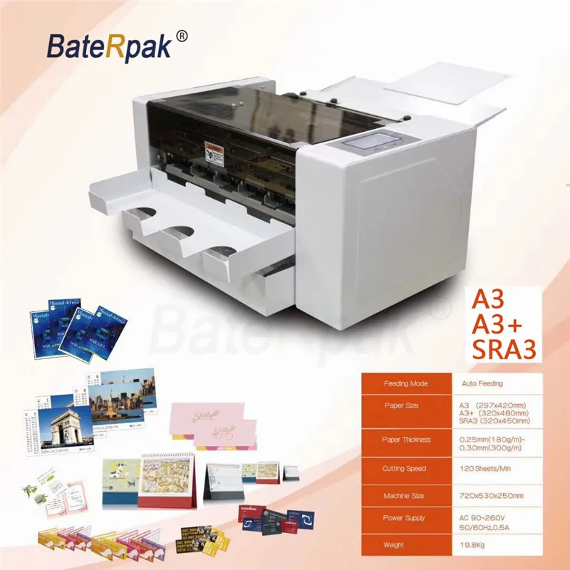 A3/A3/SRA3 BateRpak полностью автоматический резак для карт, высокоточный резак для карт, визитная карточка, деловая машина для резки карт, сертификат CE