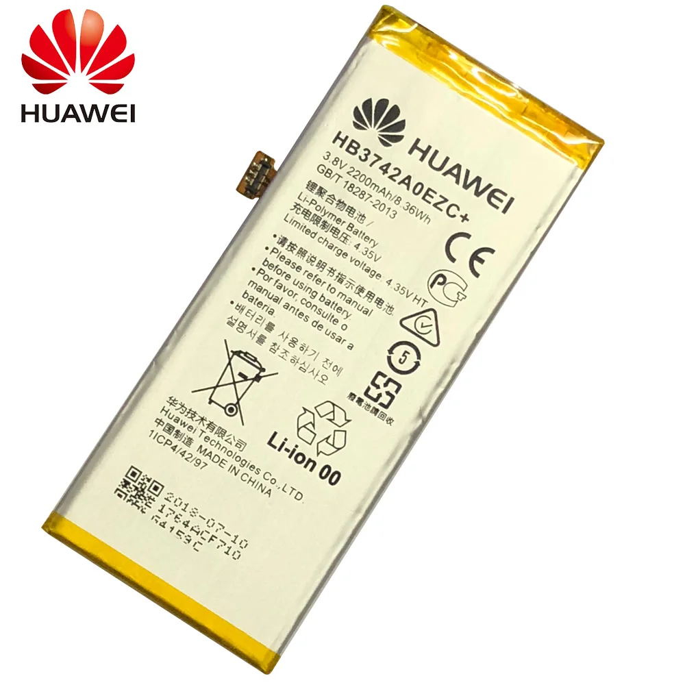 Hua Wei Оригинальная батарея для телефона HB3742A0EZC + настоящая 2200 мАч Huawei Ascend P8 Lite