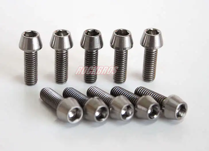 10 pcs ROCKBROS выноса Болты Винты 5 шт./10 шт. велосипед Титан Ti Болт конической головкой M5 x 18 мм - Цвет: 10 pcs