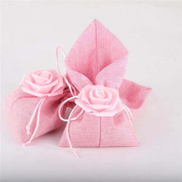 pink 3 шт., Пользовательский логотип Сумочка с рисунком сумки из парусины мешок шнурок мешочек для ювелирных изделий конфеты упаковка свадебный подарок сумка - Цвет: pink