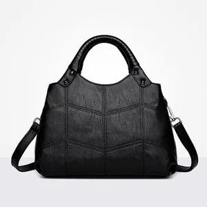 Designer Womens Bag Artificial Leather Handbags Knitting Black Ladies Shoulder Bags Small Women 2018 Totes Messenger Bags bolsa
