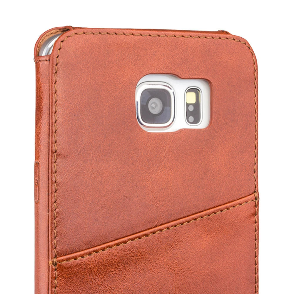 

For Samsung Galaxy Note 5 QIALINO Handmade Best Quality Genuine Leather Case For Samsung Note5 inserted style in back cover